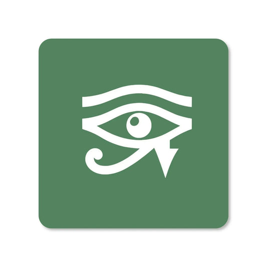 Lot de 4 dessous de verre - Oeil d'Horus sur fond vert- Place des Images