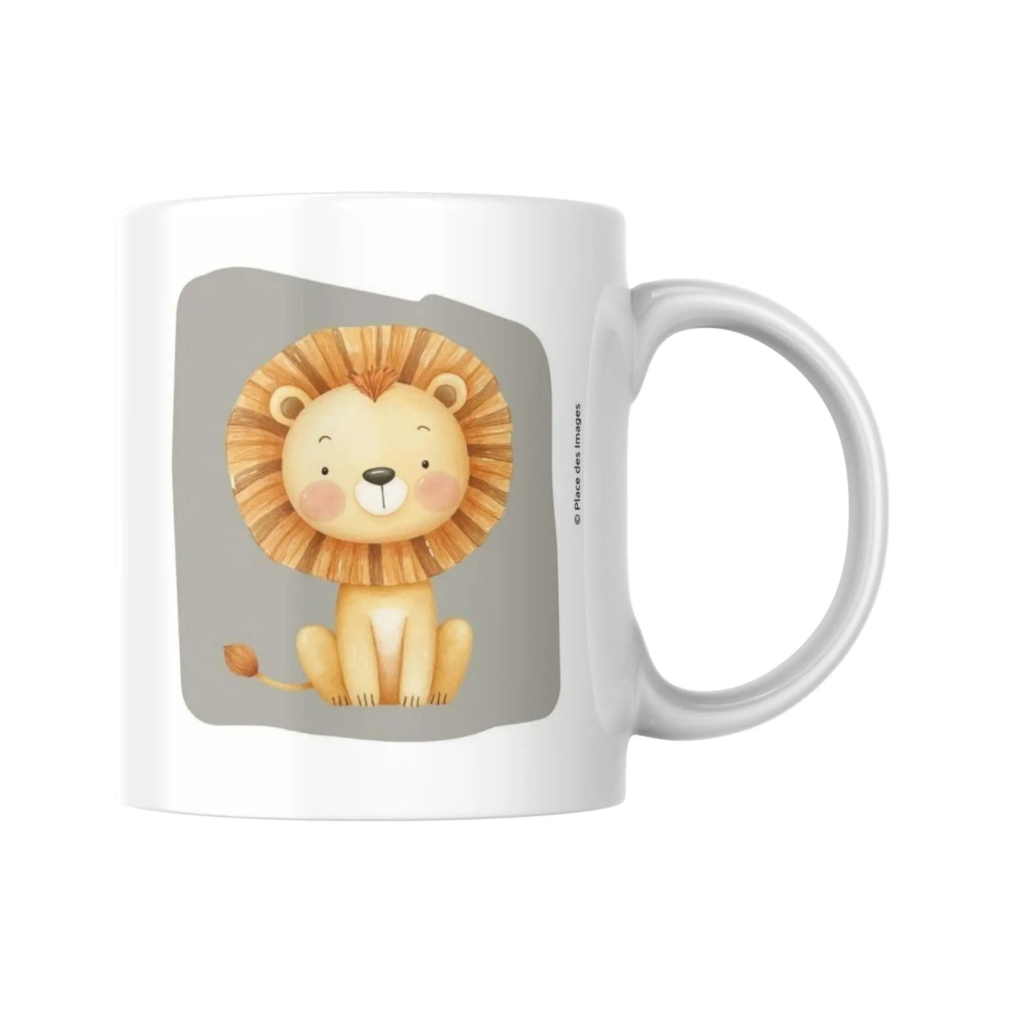Mug pour enfant avec l'illustration d'un lion assis
