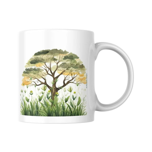 Mug pour enfant avec une illustration d'un arbre dans la savane