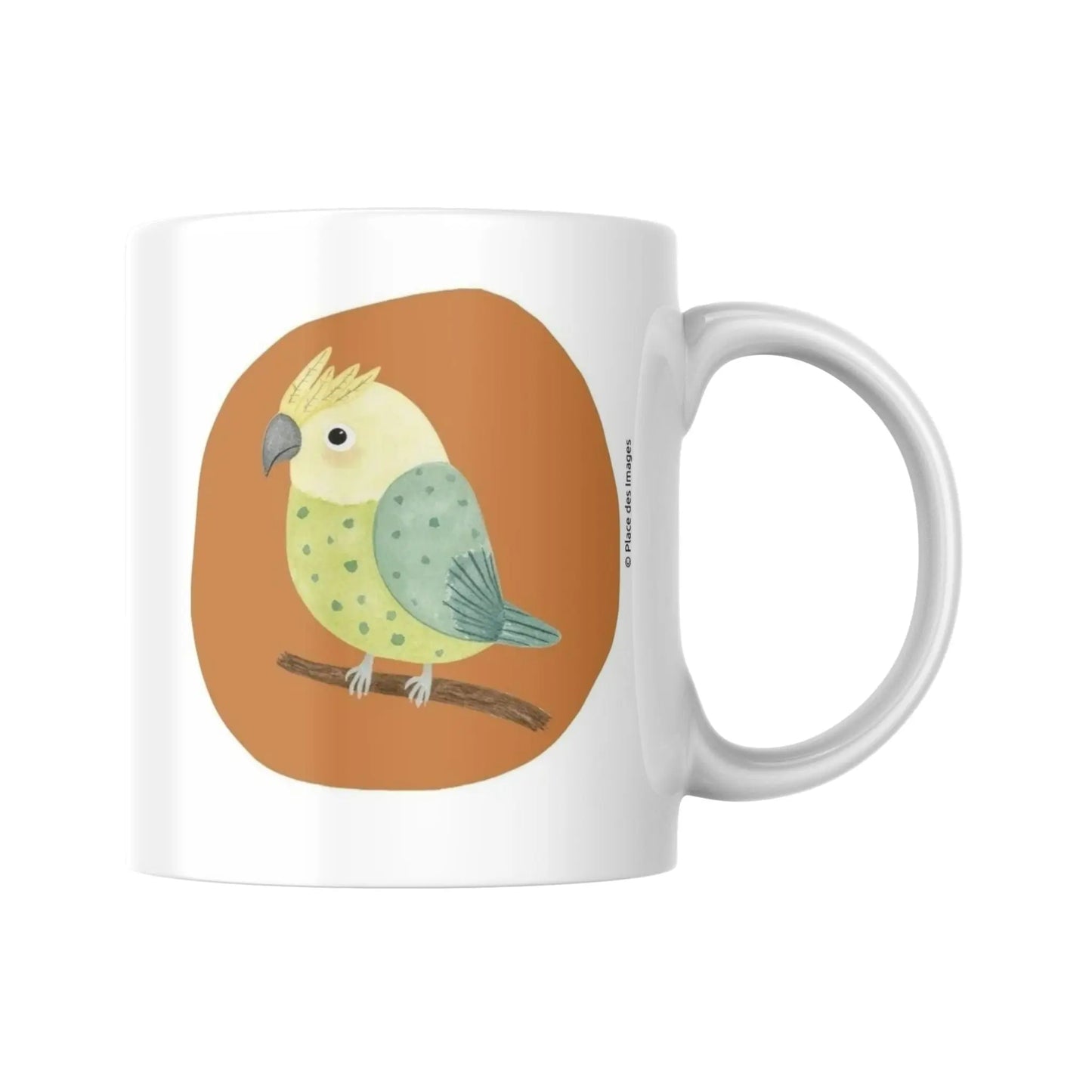 Mug pour enfant avec une illustration d'un perroquet