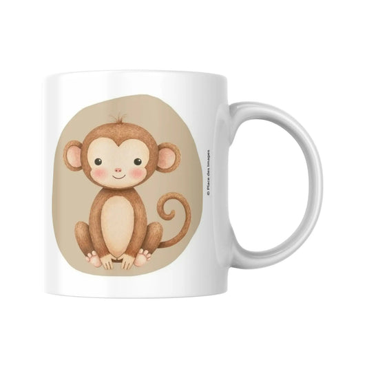 Mug pour enfant avec une illustration d'un singe