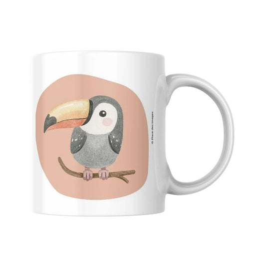 Mug pour enfant avec une illustration d'un toucan