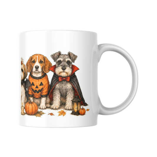 Mug en céramique Place des Images avec illustration aquarelle de chiens déguisés pour Halloween