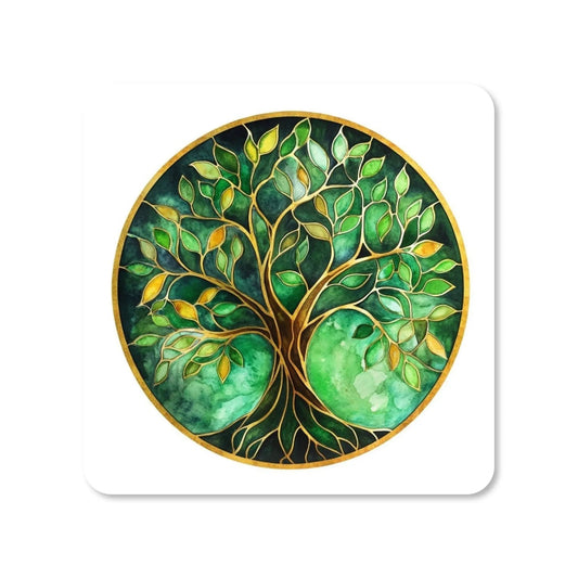Lot de 4 dessous de verre - Arbres de vie série 2 tropical - Place des Images
