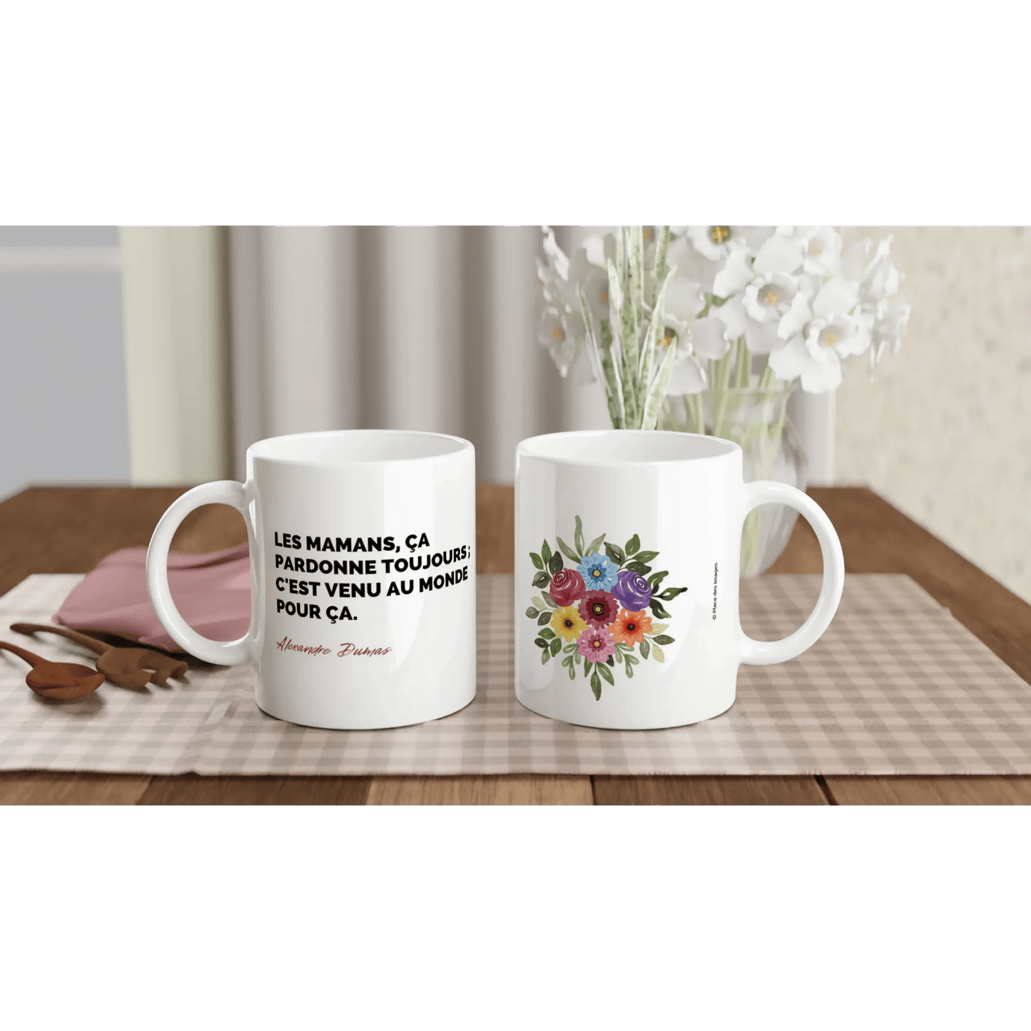 Mug / Tasse Citation Alexandre Dumas sur les mamans (vue d'ensemble) - Place des Images