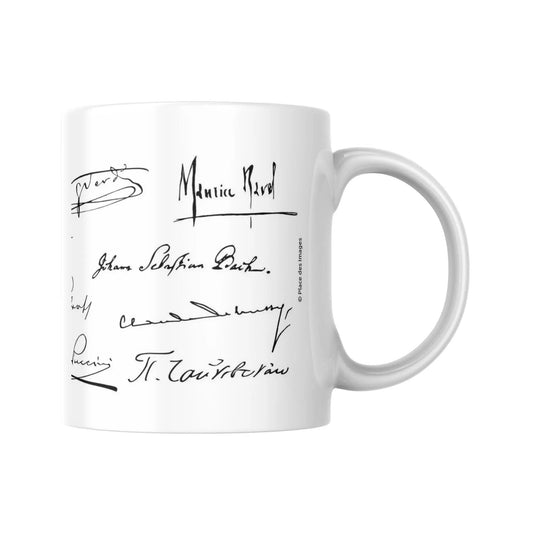 Mug méli-mélo de signatures de compositeurs de musique (partie droite) - Place des Images