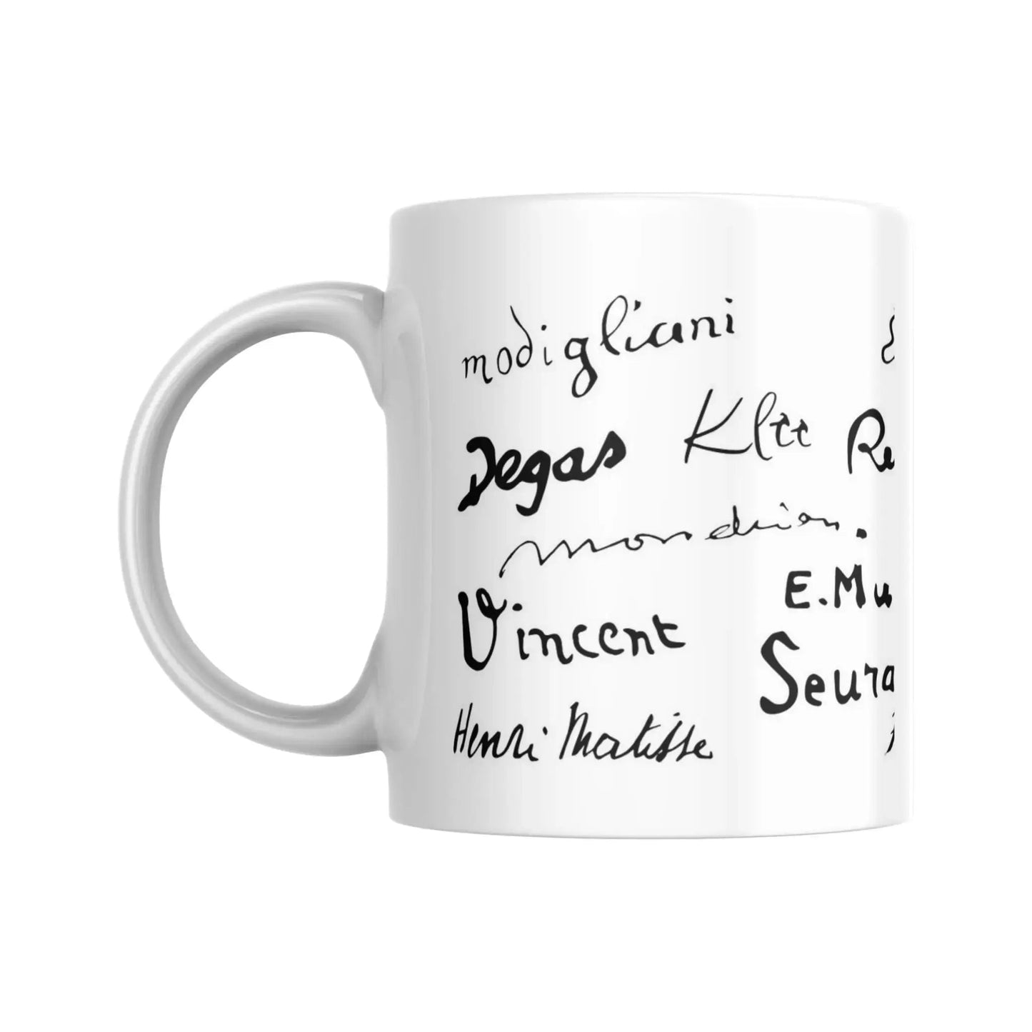 Mug méli-mélo de signatures de peintres (partie gauche) - Place des Images