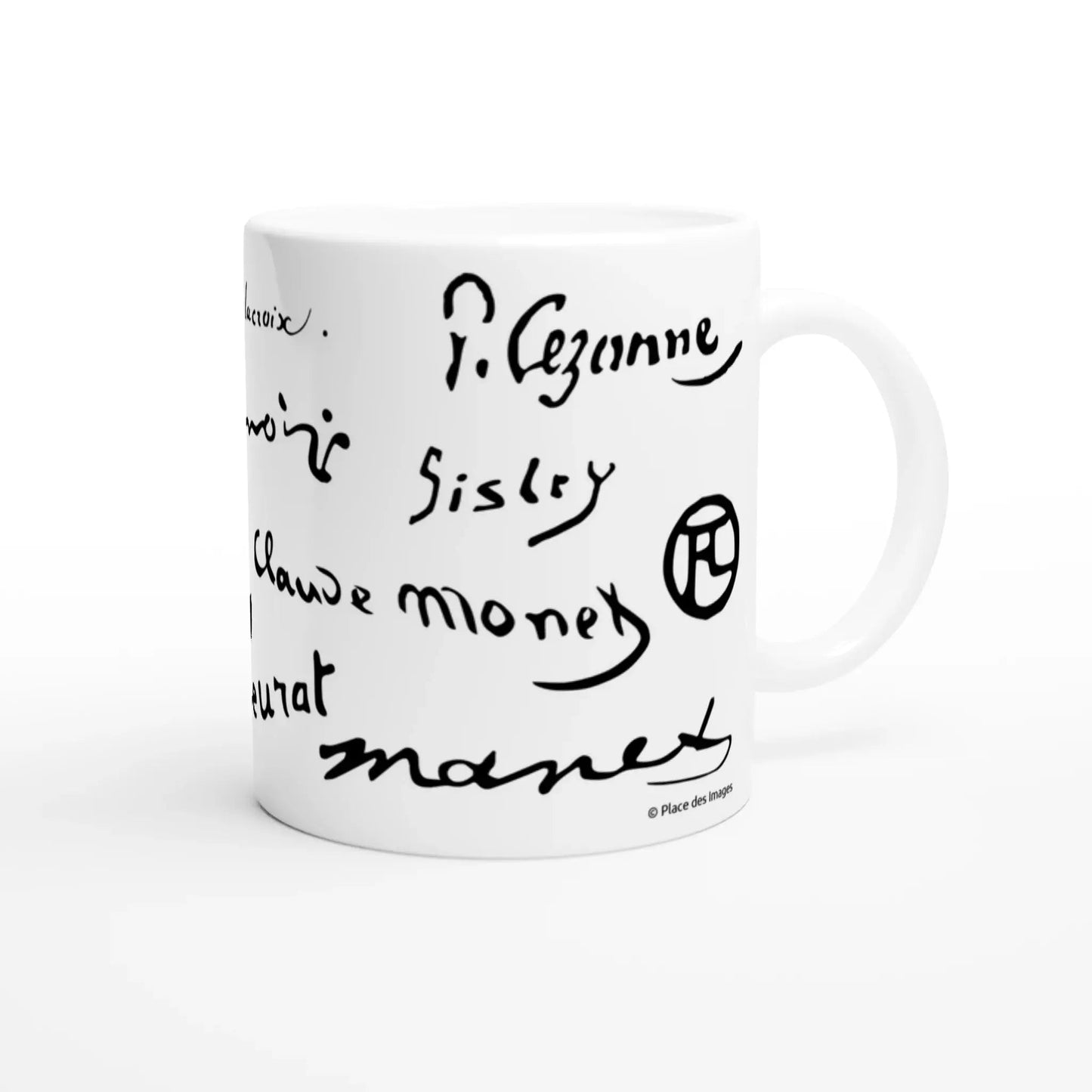 Tasse méli - mélo de signatures de peintres - Place des Images