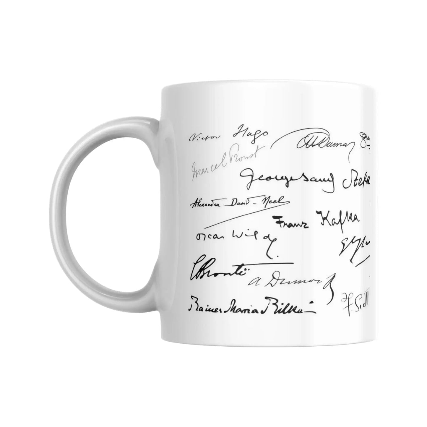 Mug méli-mélo de signatures d'écrivains (partie gauche) - Place des Images