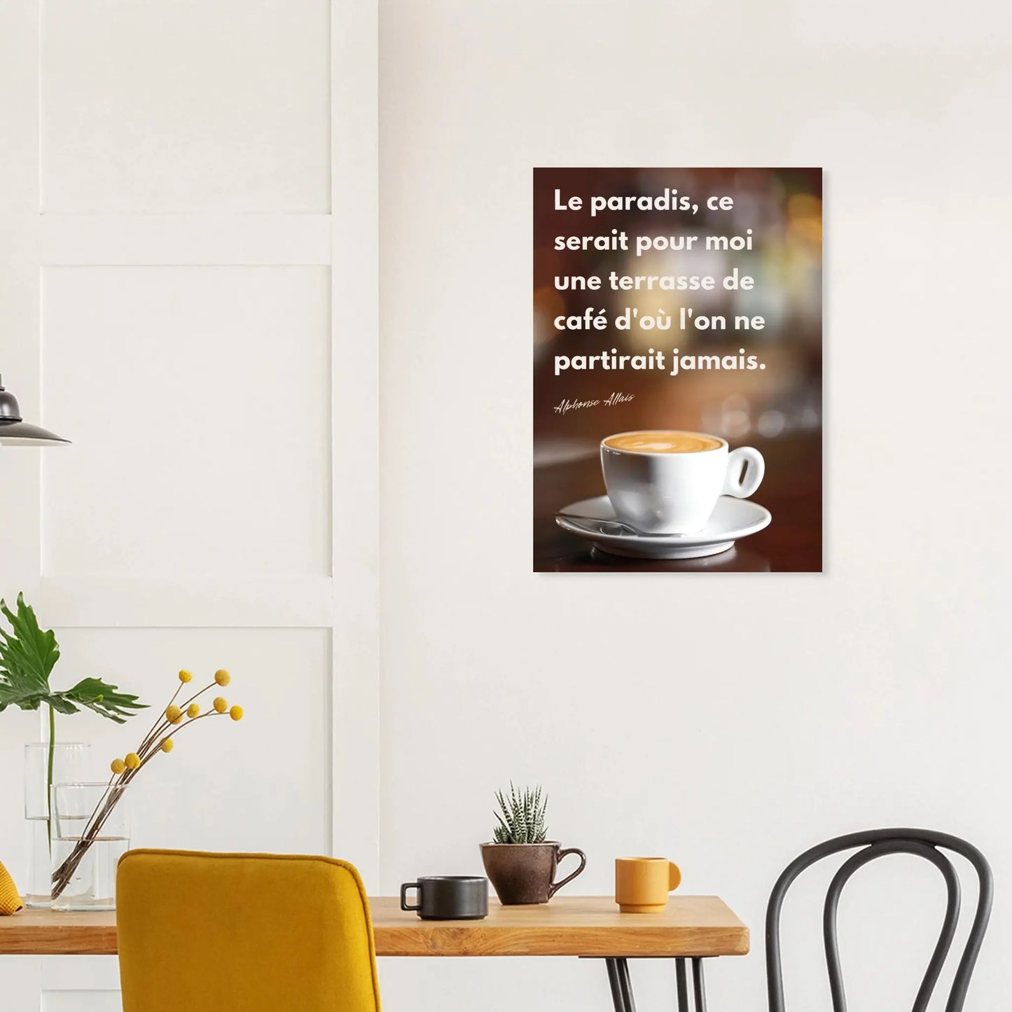 Affiche Citation d'Alphonse Allais sur les terrasses de café