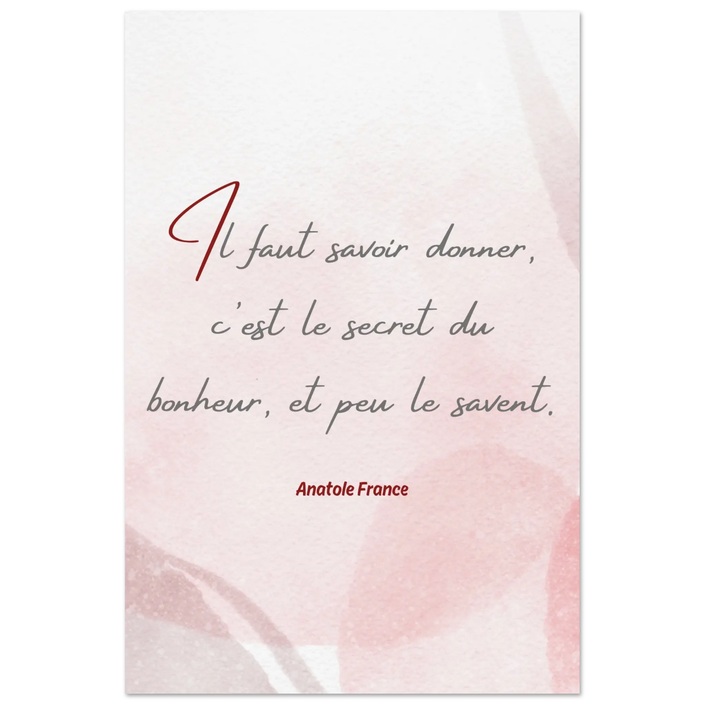 Affiche Citation d'Anatole France sur le bonheur