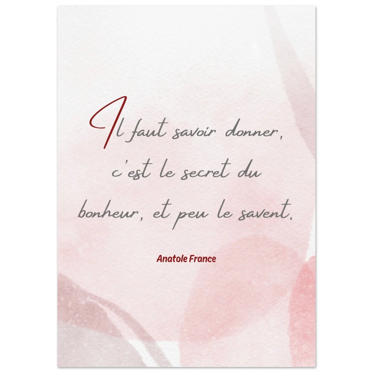 Affiche Citation d'Anatole France sur le bonheur