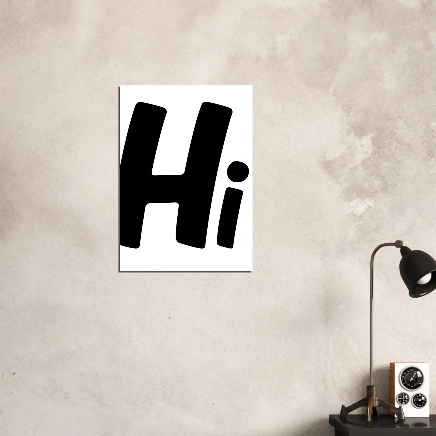 Affiche "Hi" en Noir & Blanc