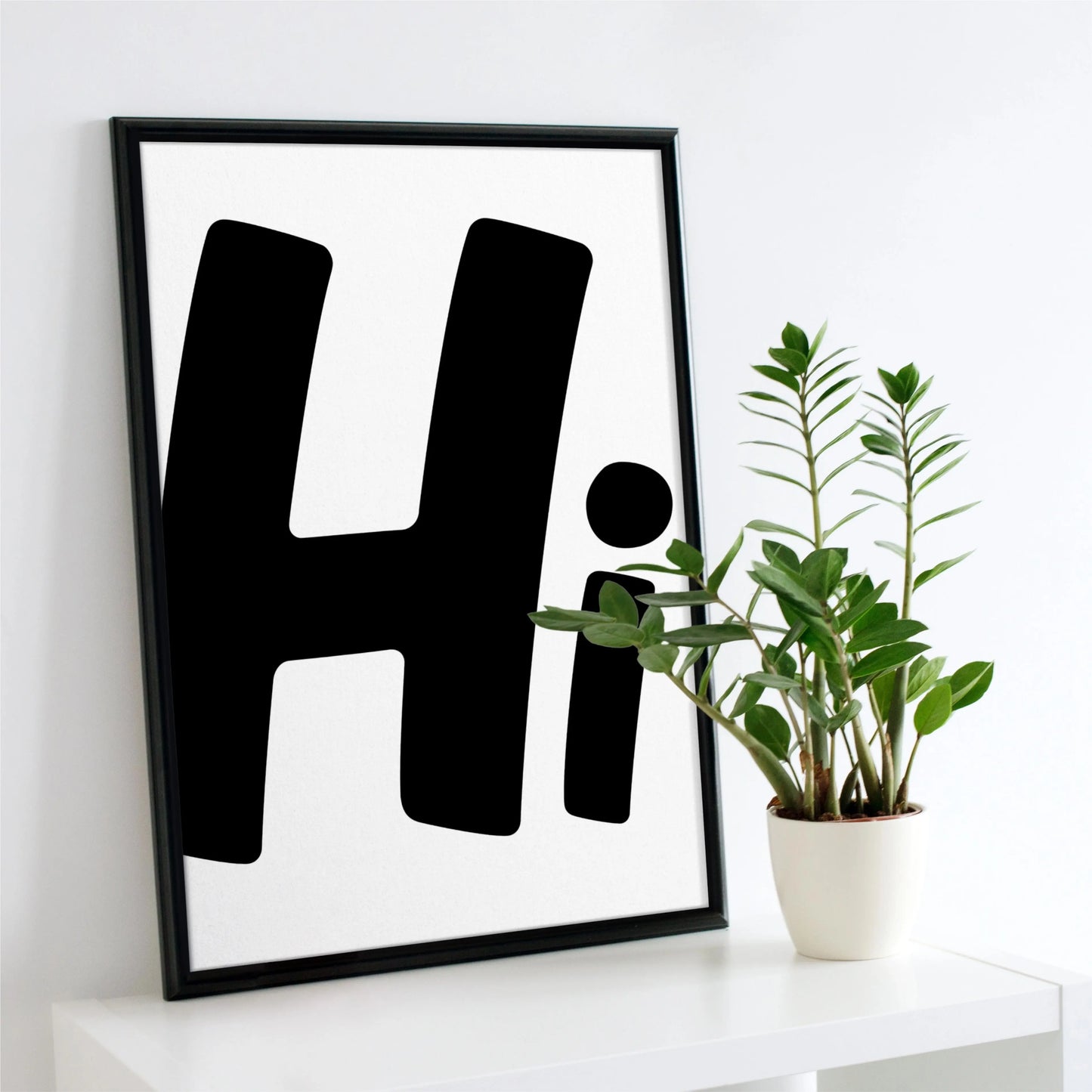 Affiche "Hi" en Noir & Blanc Place des Images