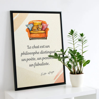 Affiche "Victor Hugo et le chat philosophe" Place des Images