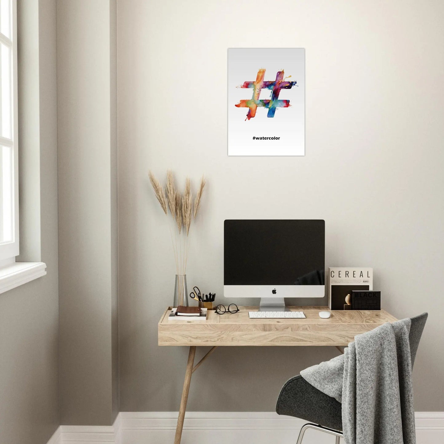 Affiche htag Watercolor