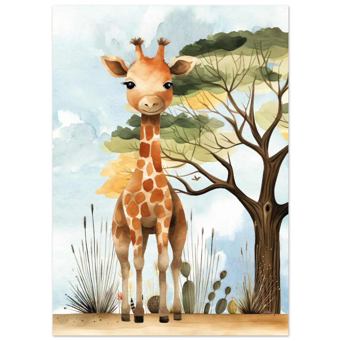 Affiche pour enfant : Girafe