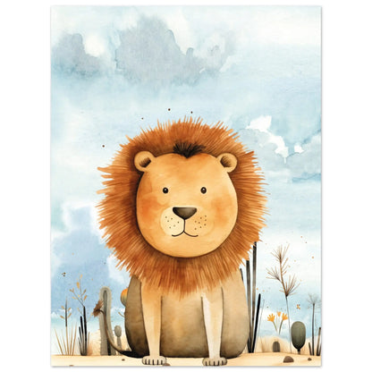 Affiche pour enfant : lion assis