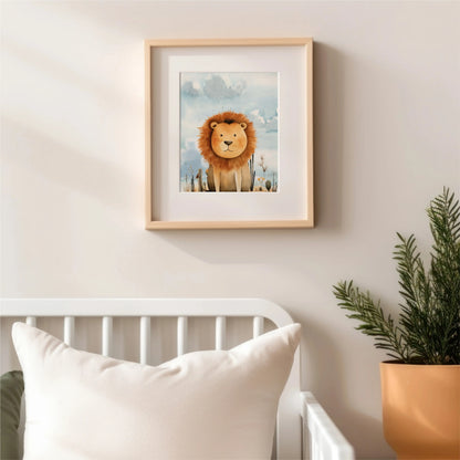 Affiche pour enfant : lion assis Place des Images