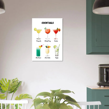 Affiche pour la cuisine : 6 cocktails