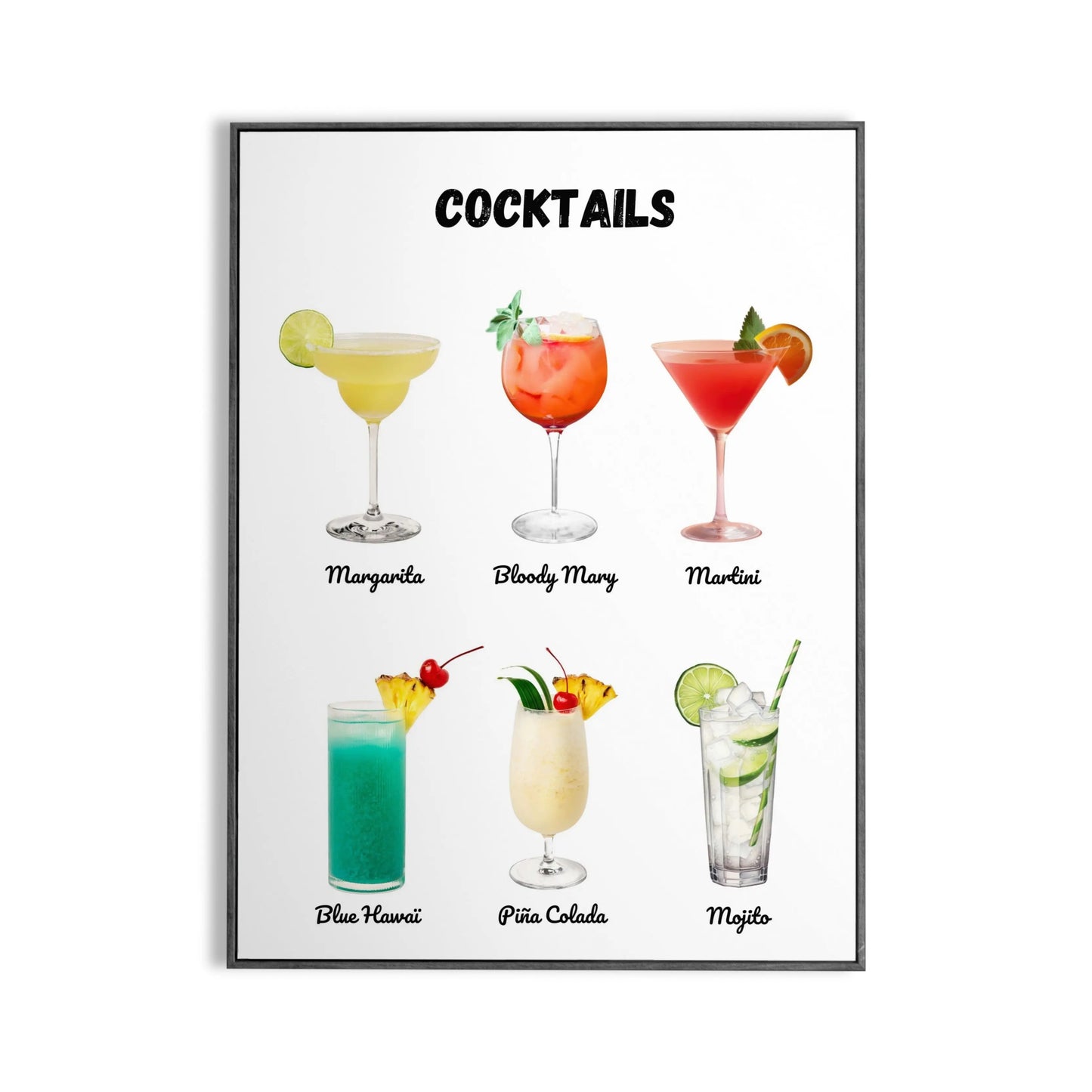 Affiche pour la cuisine : 6 cocktails Place des Images