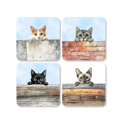 Dessous de verre - Chats sur palissade  - Place des Images