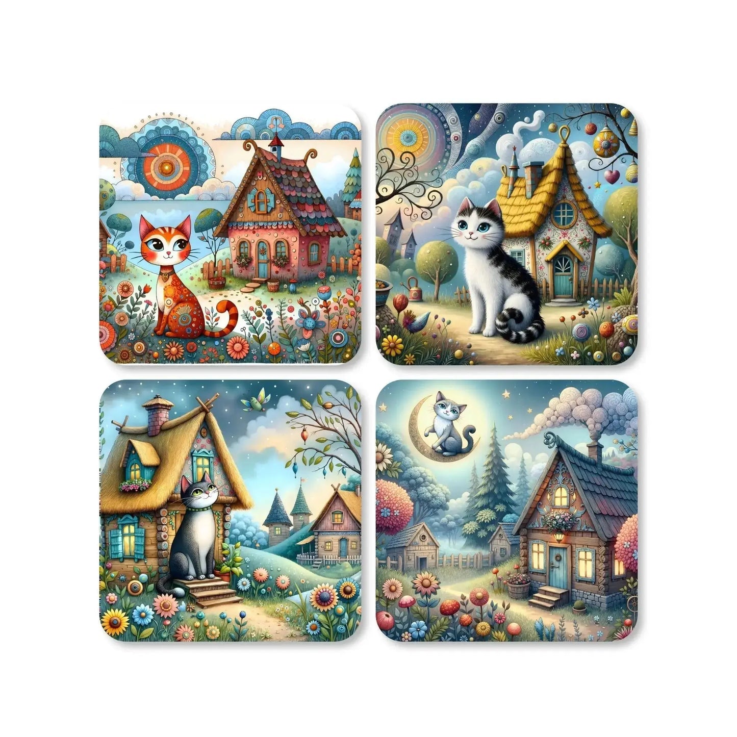 Dessous de verre - Chats des mondes enchantés - Série 1  - Place des Images