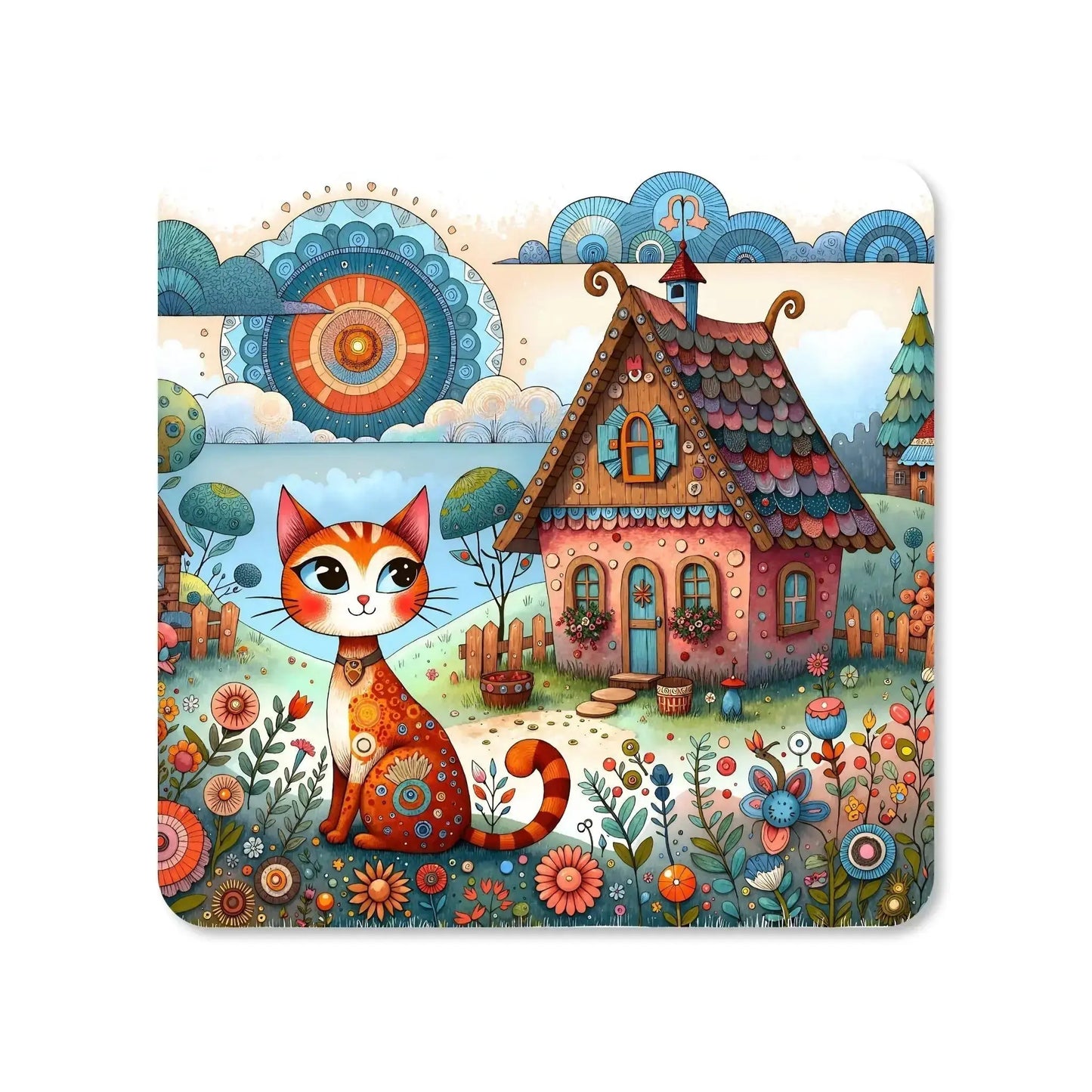Dessous de verre - Chats des mondes enchantés - Série 1  Vue 1 - Place des Images