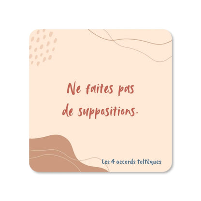Lot de 4 dessous de verre - Accord toltèque 3 : ne faites pas de suppositions  - Place des Images