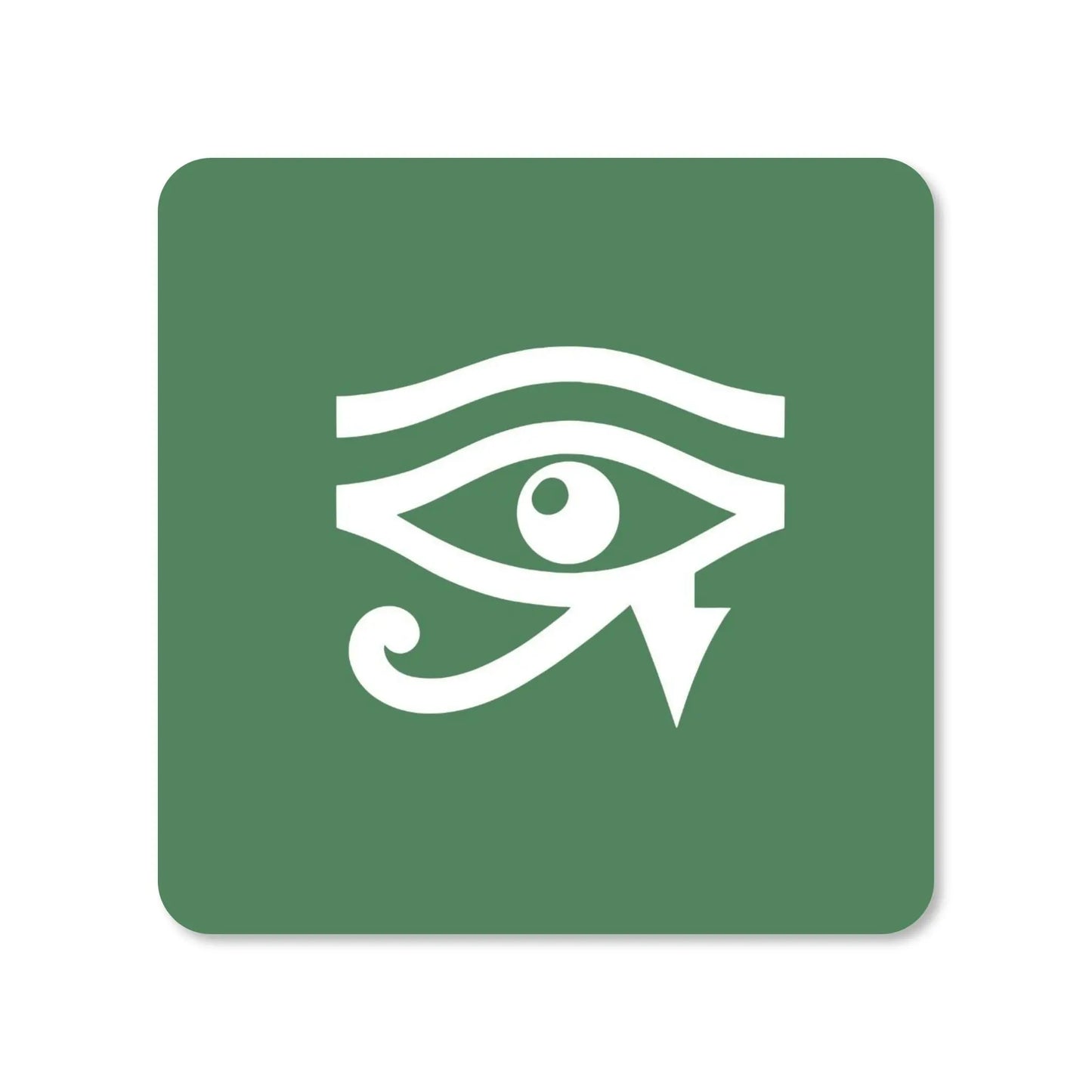 Lot de 4 dessous de verre - Oeil d'Horus sur fond vert- Place des Images