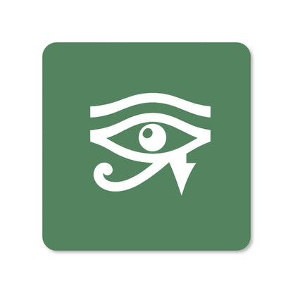 Lot de 4 dessous de verre - Oeil d'Horus sur fond vert- Place des Images
