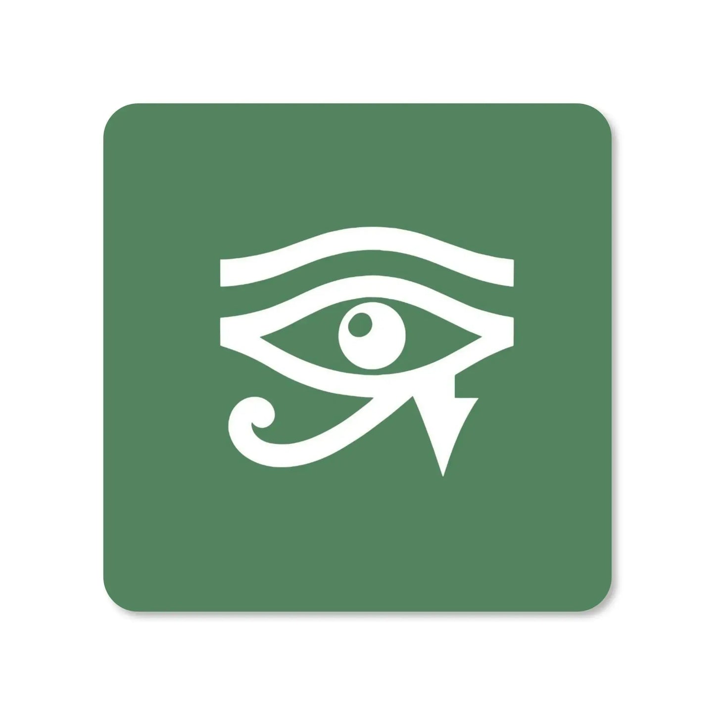 Lot de 4 dessous de verre - Oeil d'Horus sur fond vert- Place des Images
