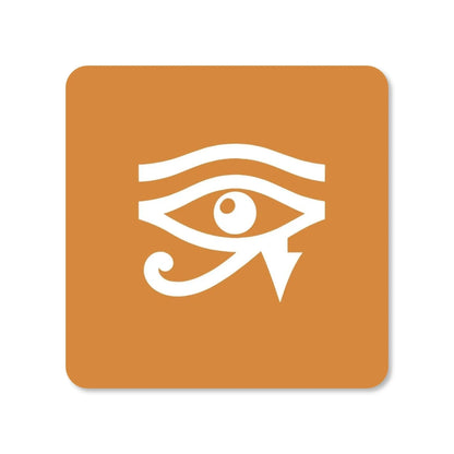 Lot de 4 dessous de verre - Oeil d'Horus sur fond ocre - Place des Images