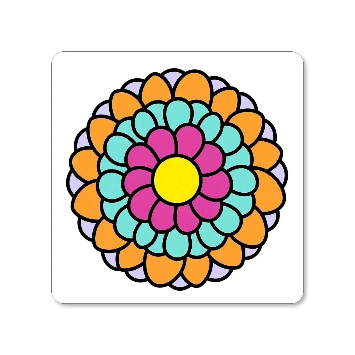 Lot de 4 dessous de verre - Mandalas série 1 Harmonie florale Vue 3 - Place des Images