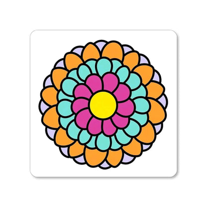Lot de 4 dessous de verre - Mandalas série 1 Harmonie florale Vue 3 - Place des Images
