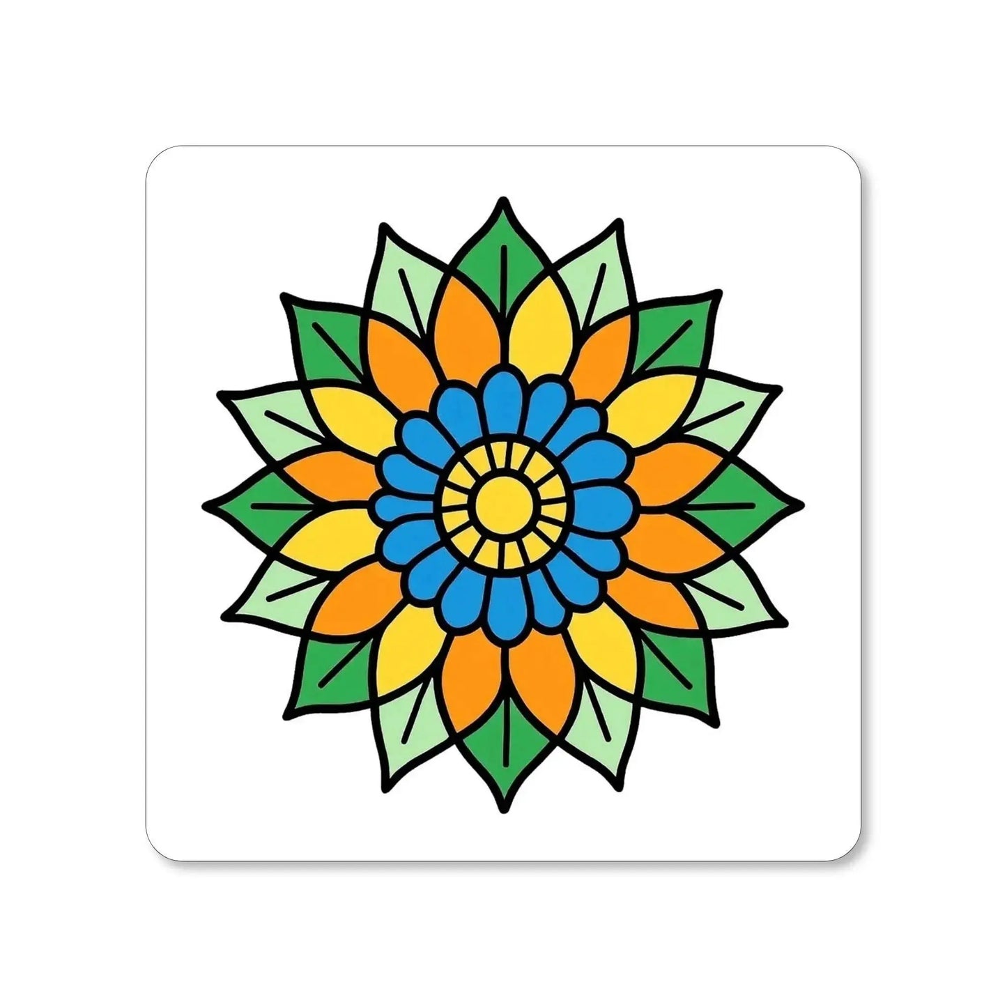 Lot de 4 dessous de verre - Mandalas série 1 Harmonie florale Vue 4 - Place des Images