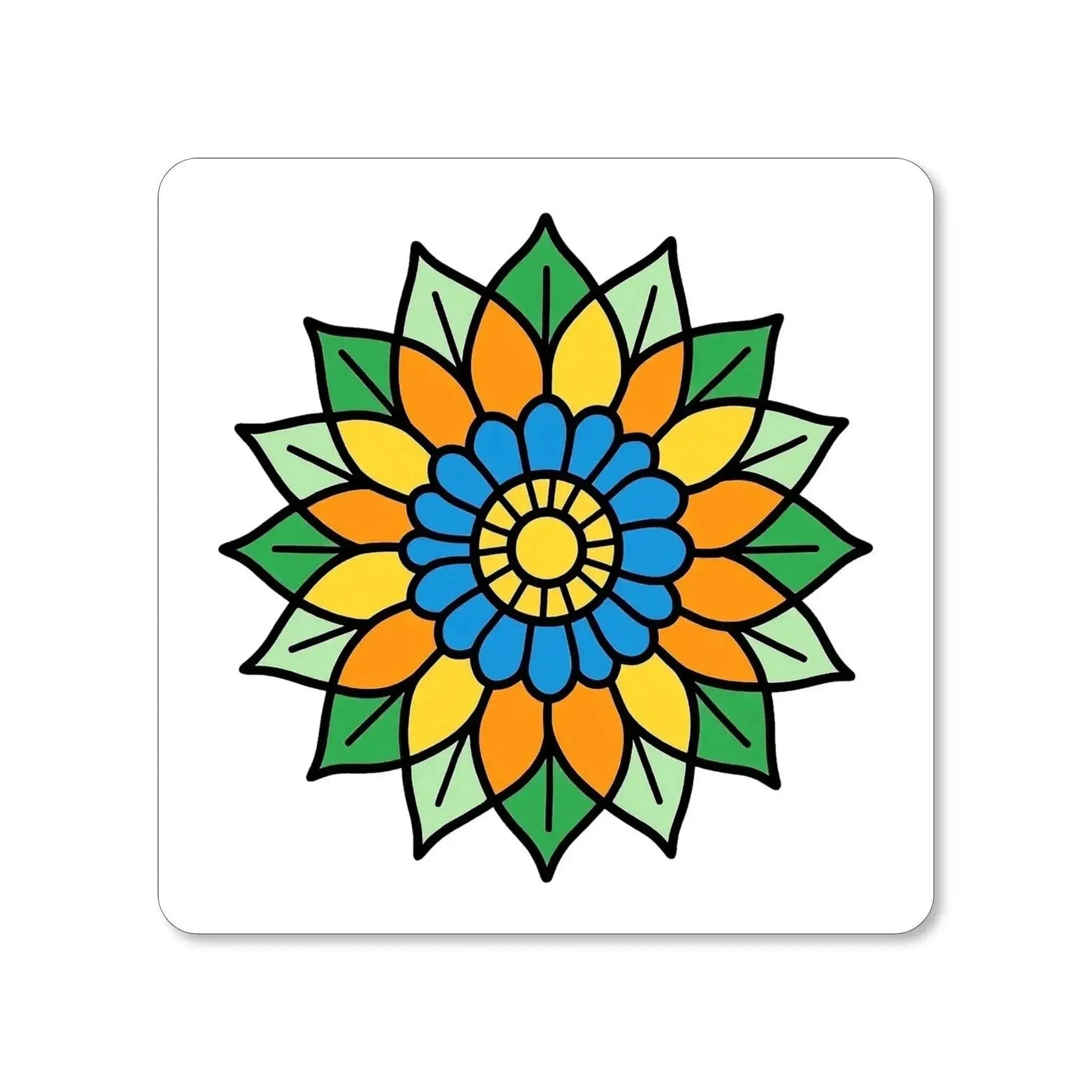 Lot de 4 dessous de verre - Mandalas série 1 Harmonie florale Vue 4 - Place des Images