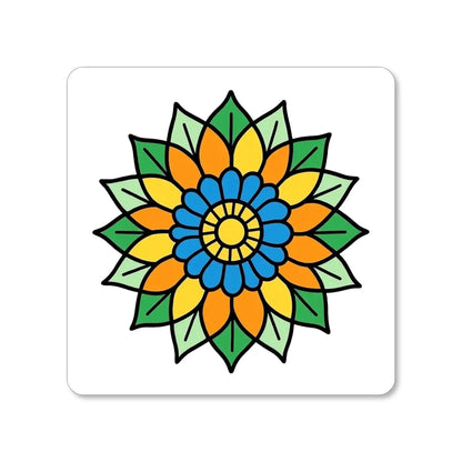 Lot de 4 dessous de verre - Mandalas série 1 Harmonie florale Vue 4 - Place des Images