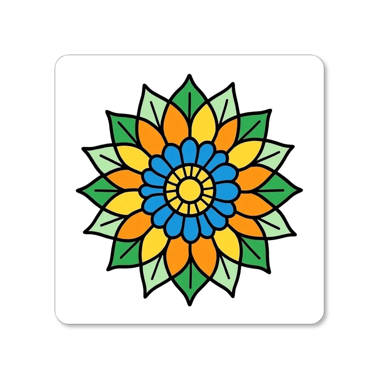 Lot de 4 dessous de verre - Mandalas série 1 Harmonie florale Vue 4 - Place des Images