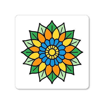 Lot de 4 dessous de verre - Mandalas série 1 Harmonie florale Vue 4 - Place des Images