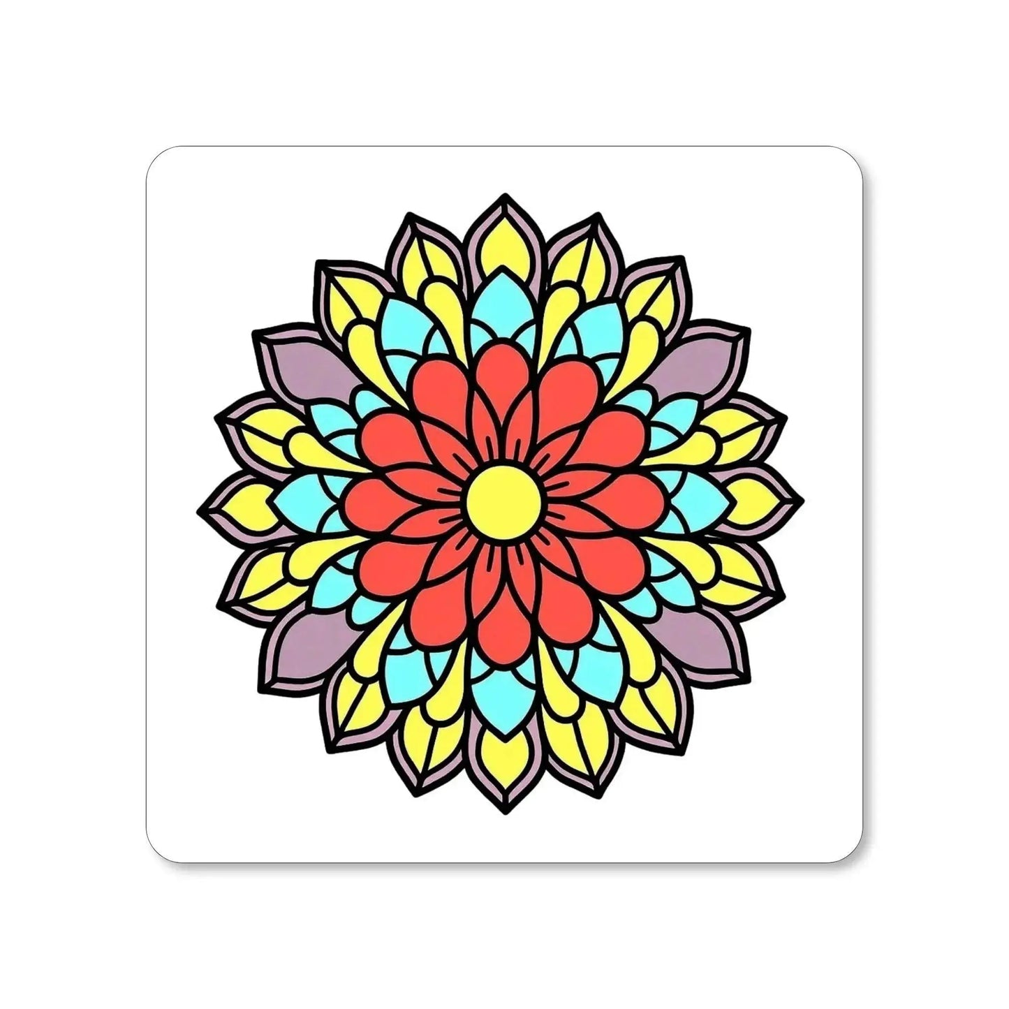 Lot de 4 dessous de verre - Mandalas Harmonie florale série 2, pièce 1 - Place des Images