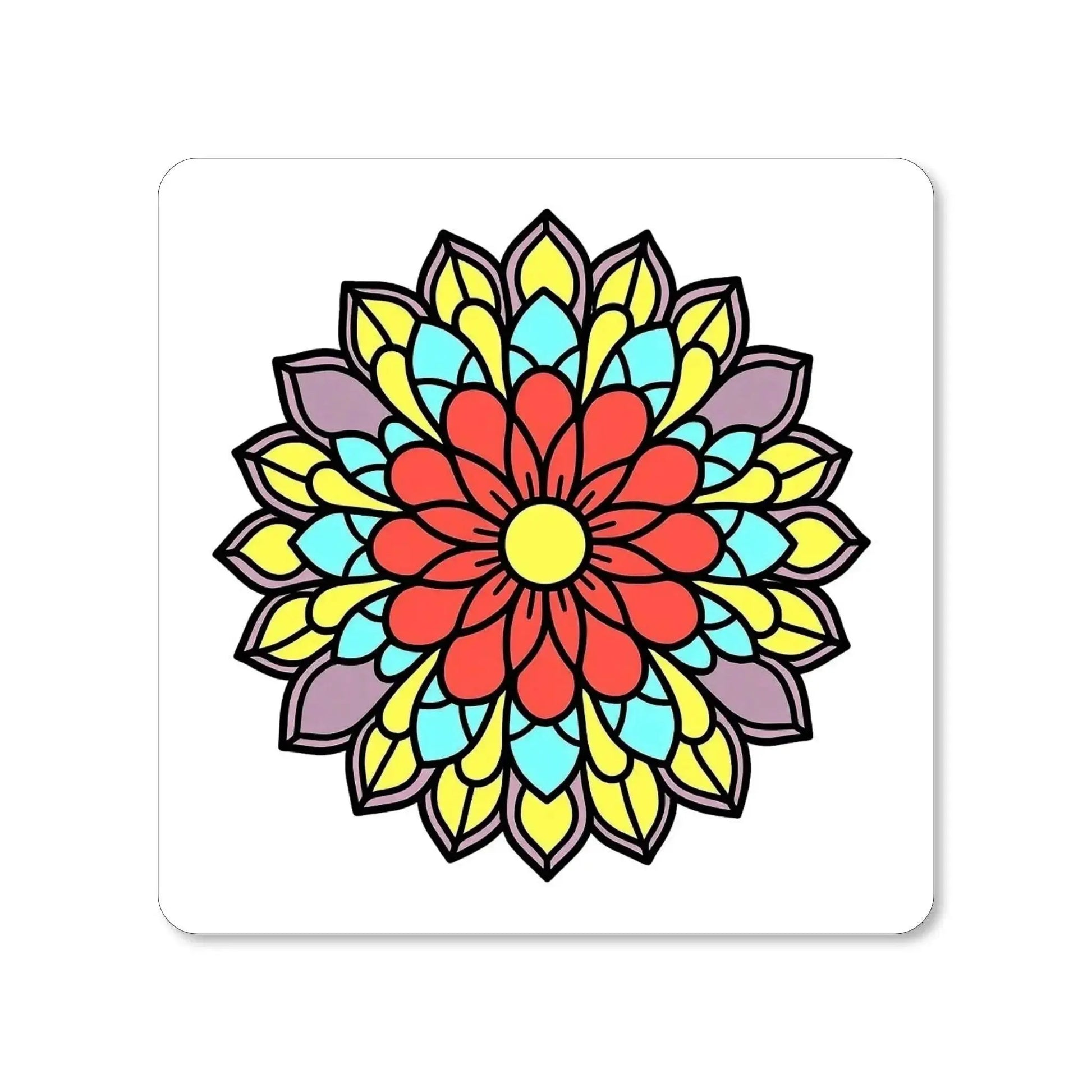 Lot de 4 dessous de verre - Mandalas Harmonie florale série 2, pièce 1 - Place des Images