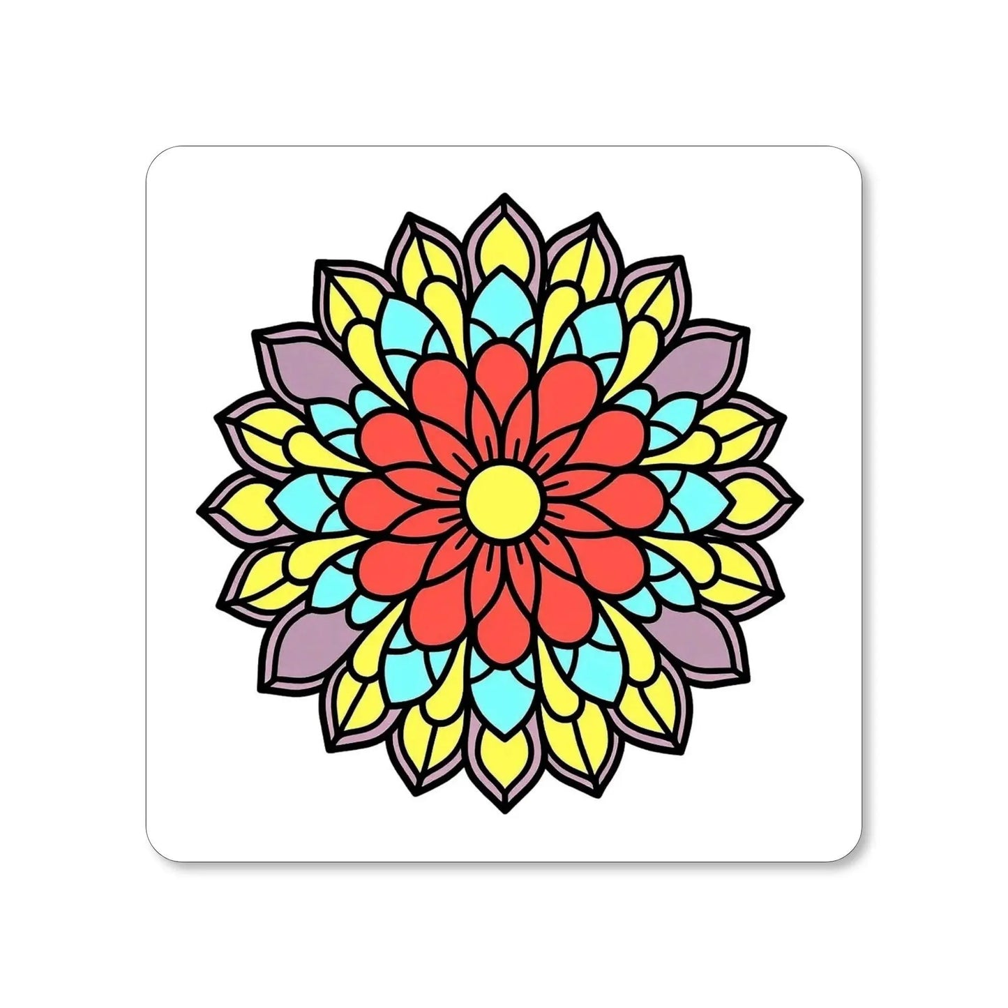 Lot de 4 dessous de verre - Mandalas Harmonie florale série 2, pièce 1 - Place des Images