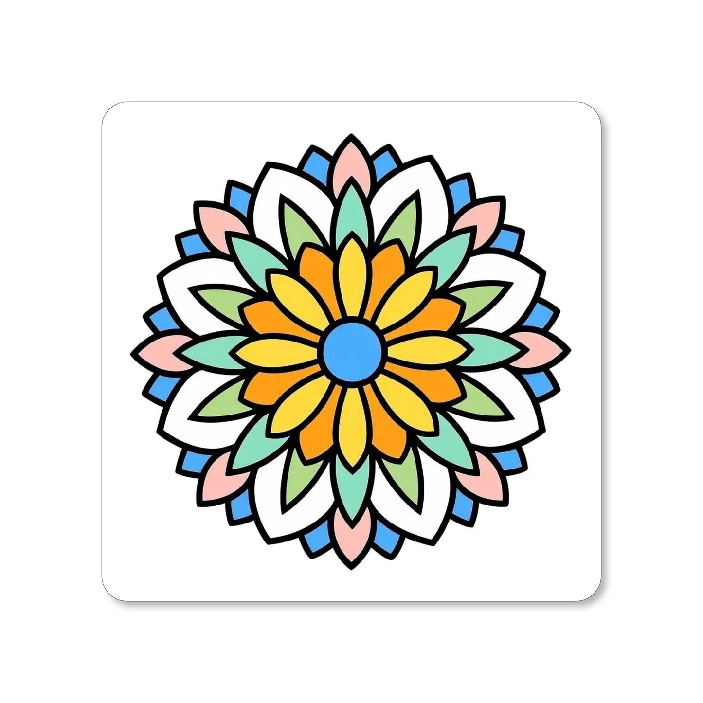 Lot de 4 dessous de verre - Mandalas Harmonie florale série 2, pièce 2 - Place des Images
