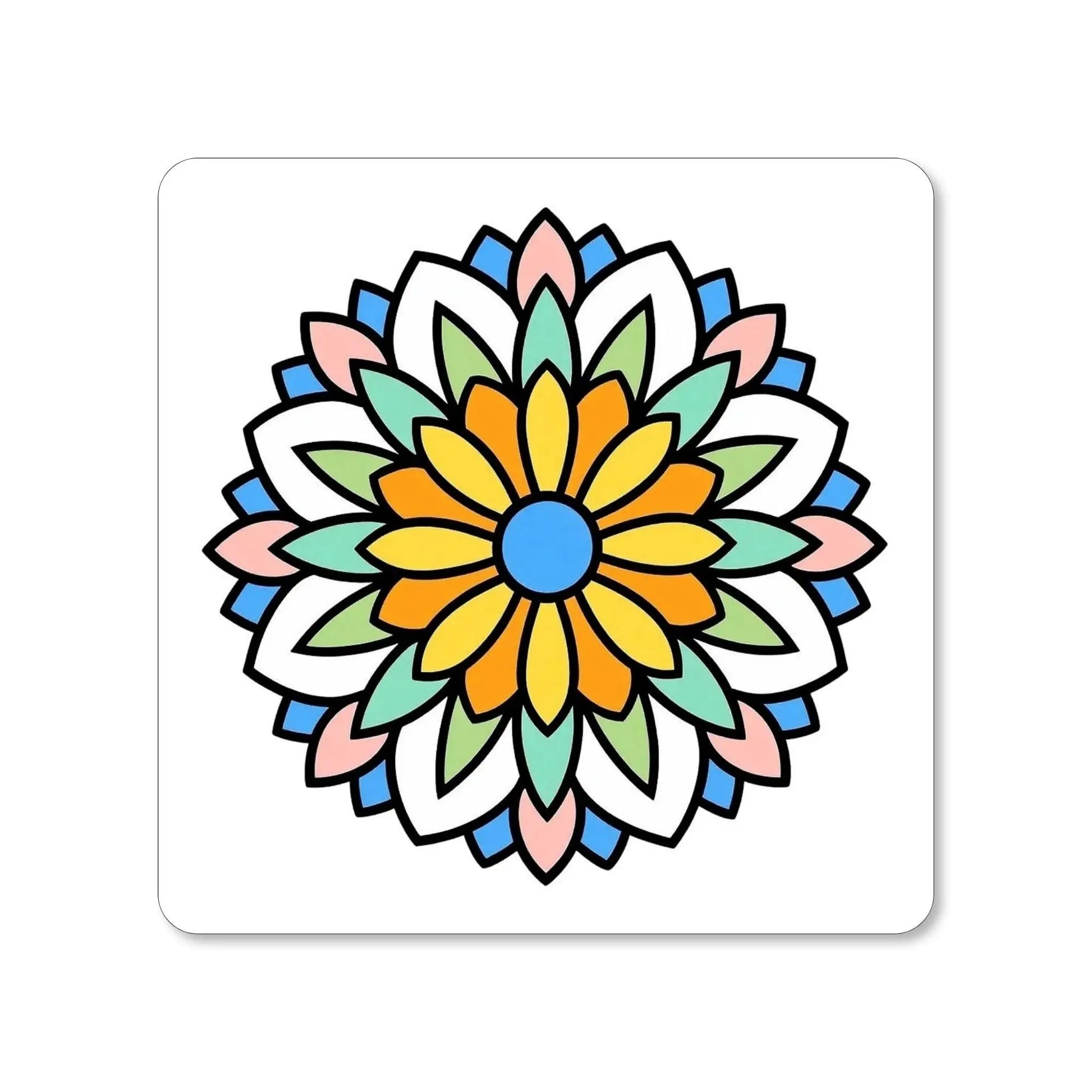 Lot de 4 dessous de verre - Mandalas Harmonie florale série 2, pièce 2 - Place des Images