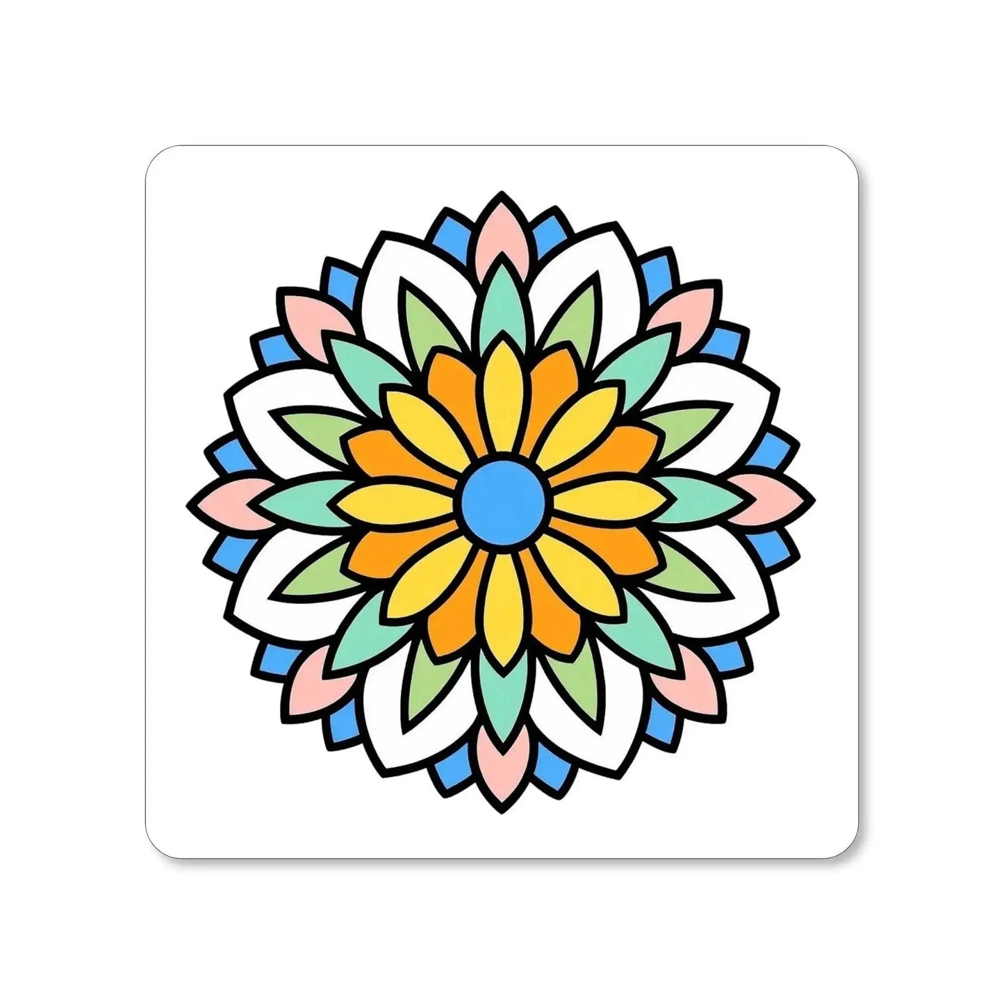 Lot de 4 dessous de verre - Mandalas Harmonie florale série 2, pièce 2 - Place des Images