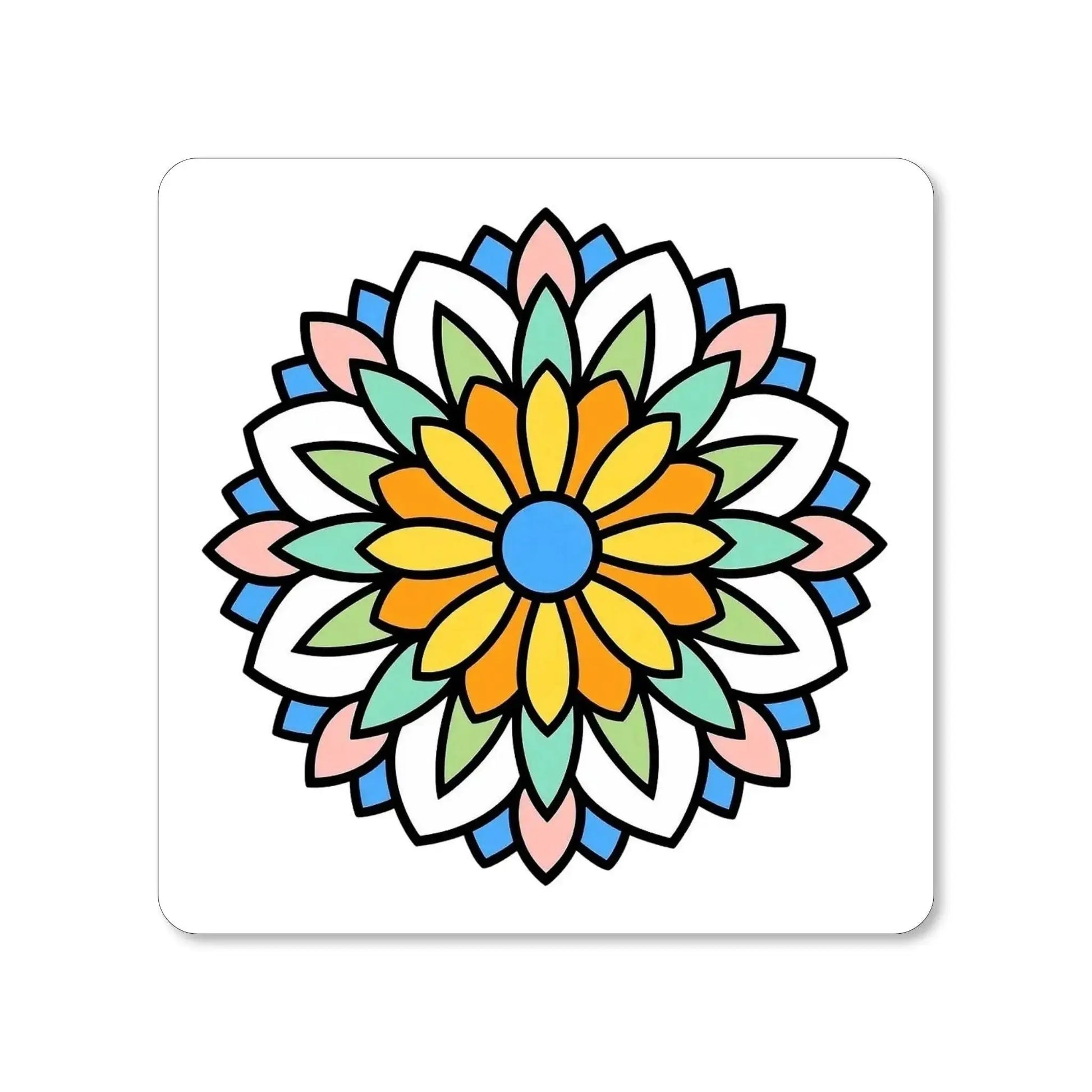 Lot de 4 dessous de verre - Mandalas Harmonie florale série 2, pièce 2 - Place des Images