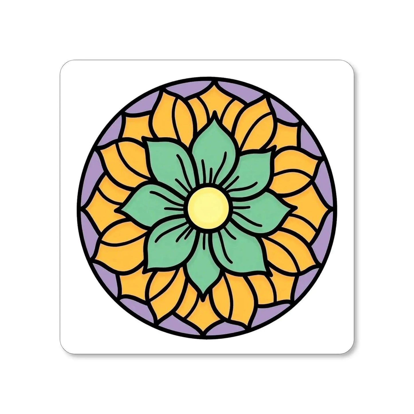 Lot de 4 dessous de verre - Mandalas Harmonie florale série 2, pièce 3 - Place des Images