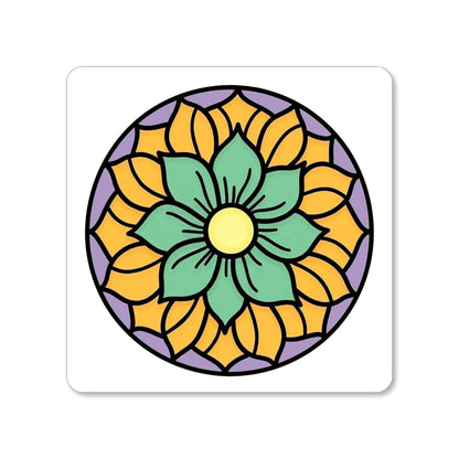 Lot de 4 dessous de verre - Mandalas Harmonie florale série 2, pièce 3 - Place des Images