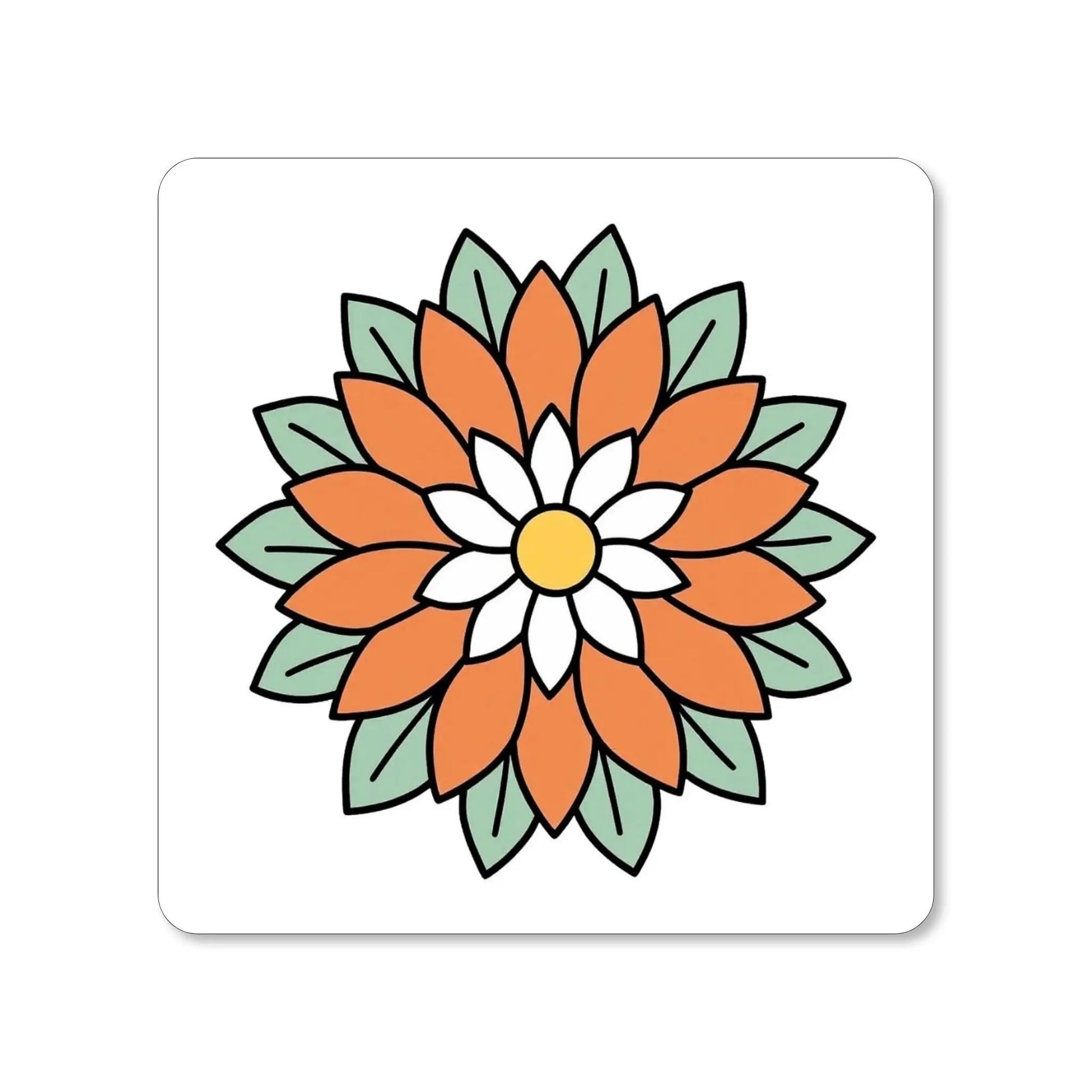 Lot de 4 dessous de verre - Mandalas Harmonie florale série 3 pièce 1 - Place des Images
